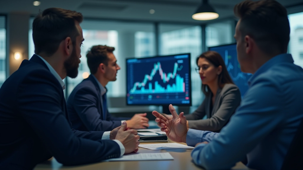 Equipa de trading em reunião