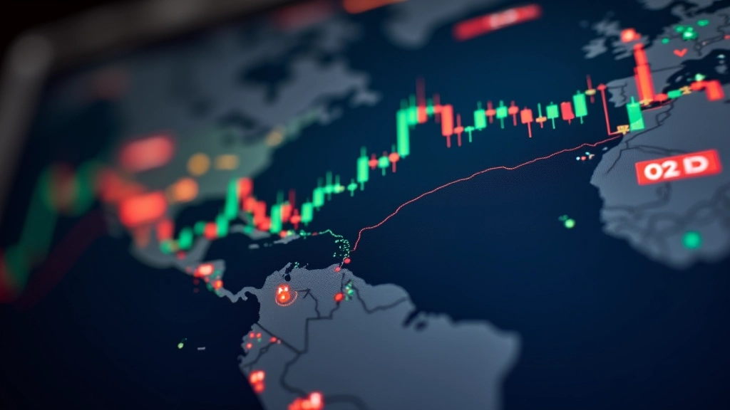 Gráfico de mercado com níveis de suporte e resistência marcados
